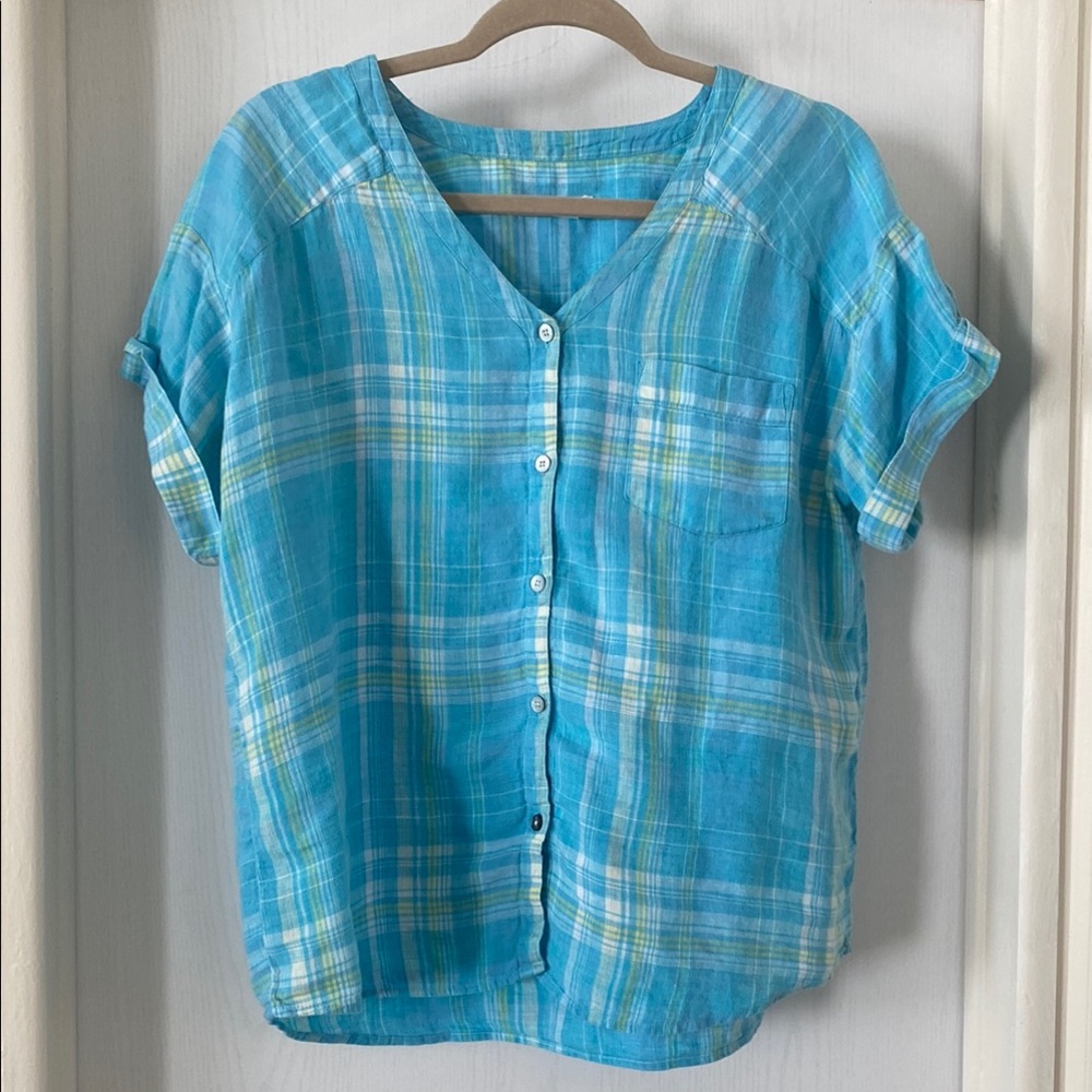 🌺3/$18 Sale Jill Love Linen plaid top
